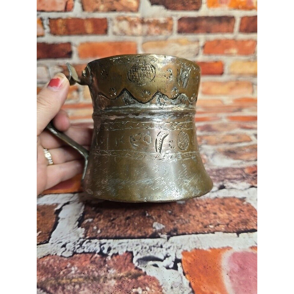 Turkish Persian Copper Mug Antique - Picture 10 of 11